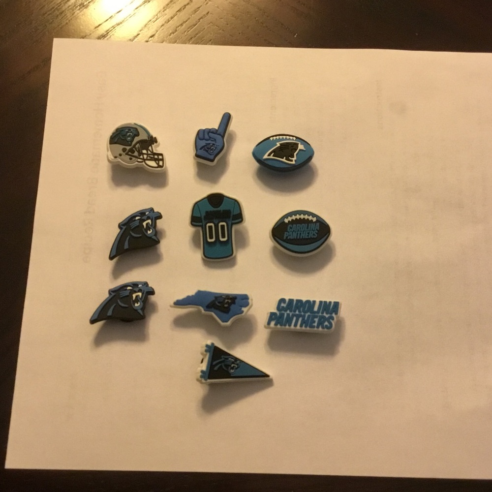 Kids Carolina Panthers 10 pack team clog charms